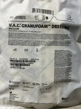 Pack of 5 V.A.C. Granufoam Dressing Kit Medium KCI Wound Vac EXP 2028